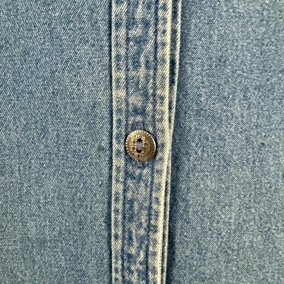 Vintage Casual Blue Denim Midi Dress with boho buttons size 3x - Picture 3 of 8